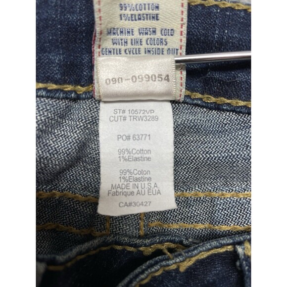 True Religion Disco Becky Big T Women's Sz 28 Yellow Rhinestone Bootcut Jeans - Picture 12 of 15